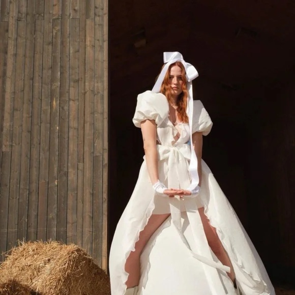 For Love & Lemons Leia Two Piece White Bridal Maxi
Gown Size XL